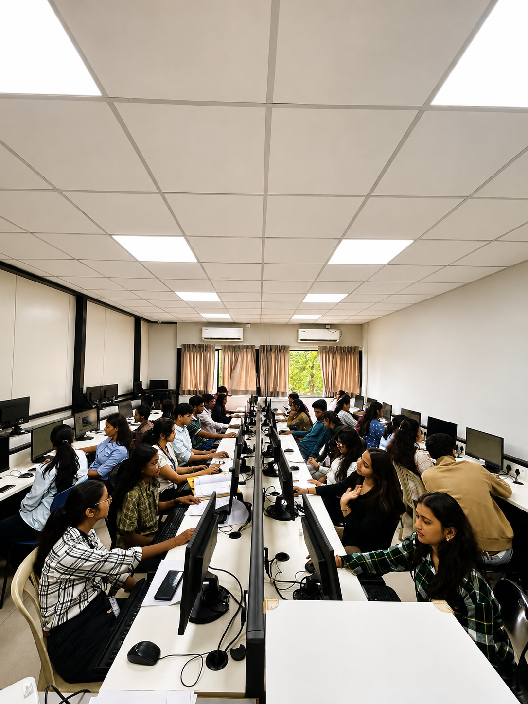 Students working in the computer lab