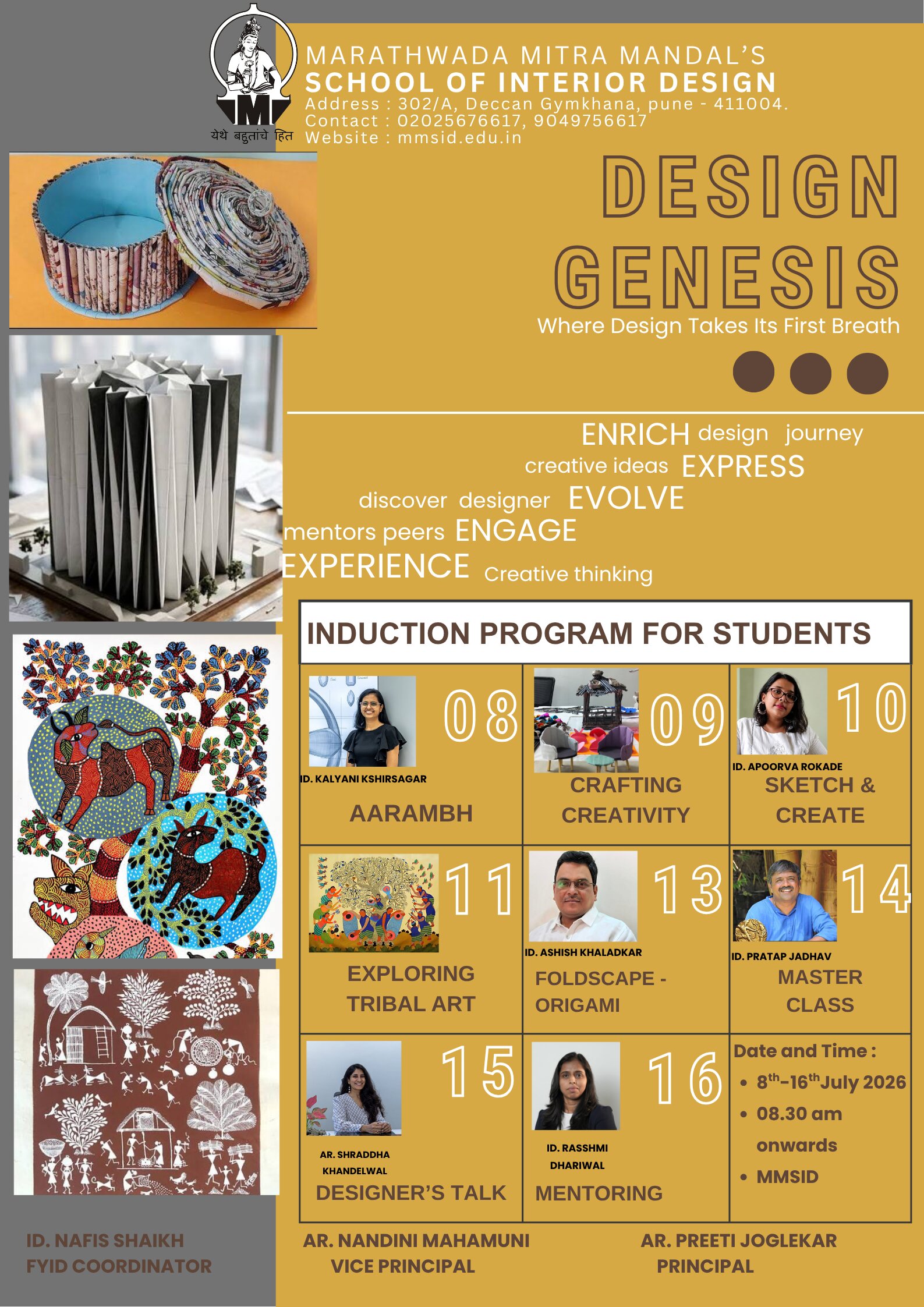 Induction Program for Students design poster