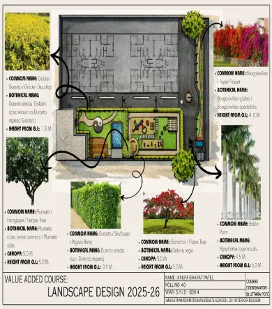 Landscape design site plan and planting details