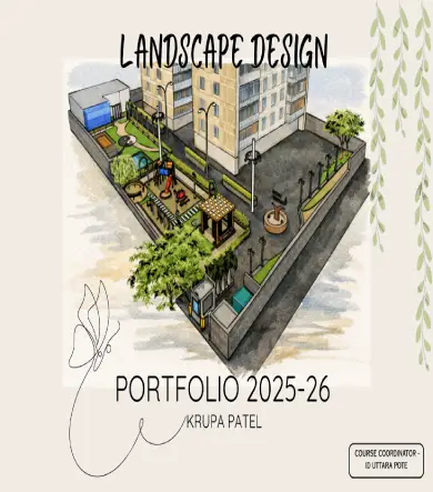 Landscape design portfolio board for an outdoor space