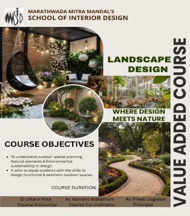 Landscape design course poster and garden visualisations